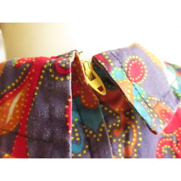 Vintage Housedress 1960's Dress MCM 8 Medium 50's Handmade Chore Pockets Zipback - Picture 6 of 9